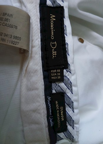 Beyaz Algodon Kumaş Erkek Pantolon Slim Fit - Görsel 6