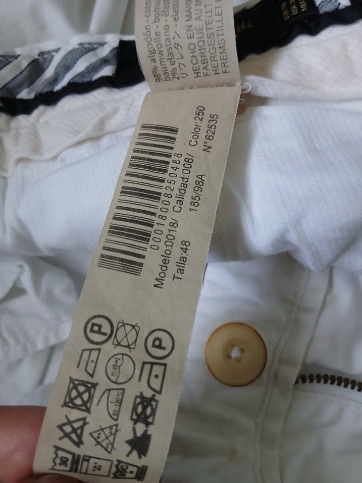 Beyaz Algodon Kumaş Erkek Pantolon Slim Fit - Görsel 5