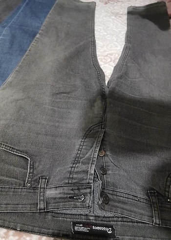 Gri Erkek Kot Pantolon, Kemerli, Normal Boy - Görsel 4