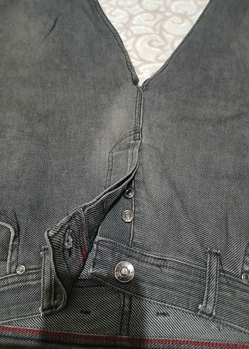 Gri Erkek Kot Pantolon, Kemerli, Normal Boy - Görsel 8