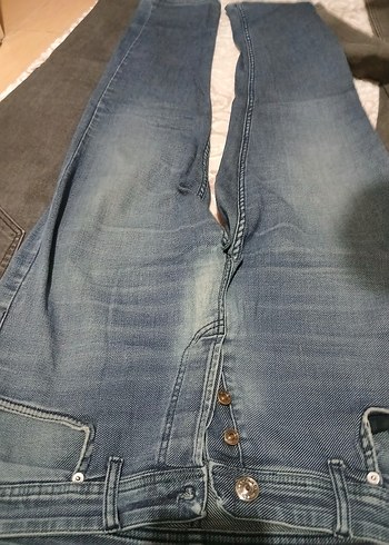 Gri Erkek Kot Pantolon, Kemerli, Normal Boy - Görsel 5