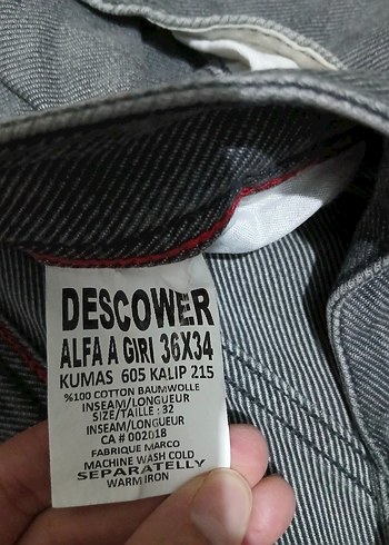 Gri Erkek Kot Pantolon, Kemerli, Normal Boy - Görsel 3