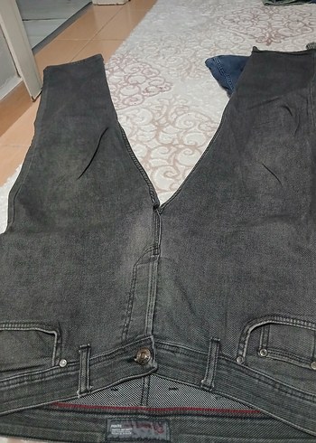 Gri Erkek Kot Pantolon, Kemerli, Normal Boy - Görsel 7