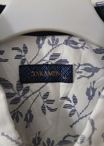 Jakamen Marka Erkek Beyaz Mavi Desenli Kısa Kollu Gömlek - Görsel 3