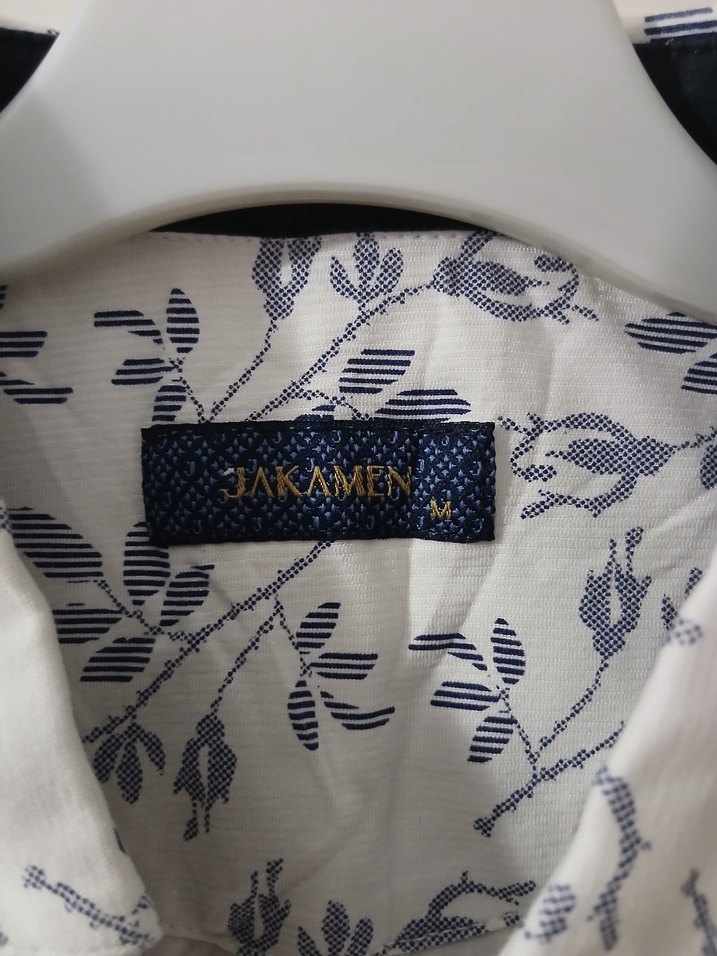 Jakamen Marka Erkek Beyaz Mavi Desenli Kısa Kollu Gömlek - Görsel 3