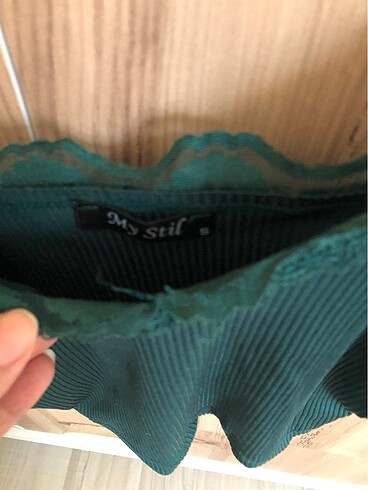 s Beden ASKILI DANTEL DETALI CROP