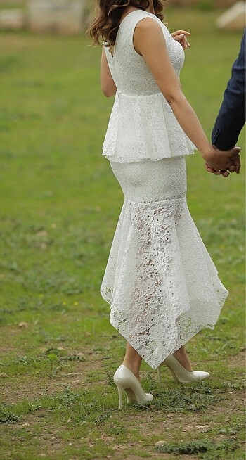 38 Beden Kırık beyaz nikah elbisesi