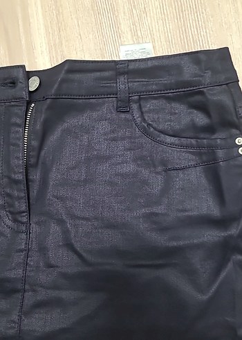 Caroll Koyu lacivert Midi Denim Etek