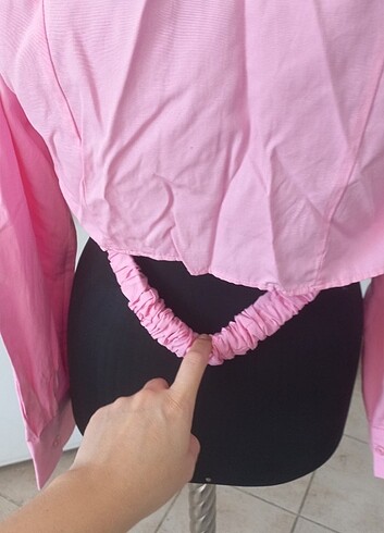 Armalife Pembe crop gömlek