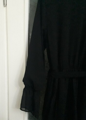 m Beden siyah Renk Siyah eteği katli elbise 