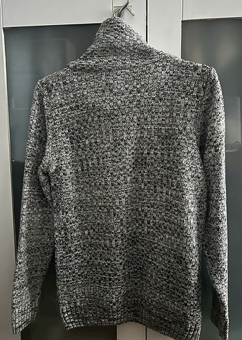 Gri Yüksek Yakalı Örgü Erkek Kazak - Görsel 2