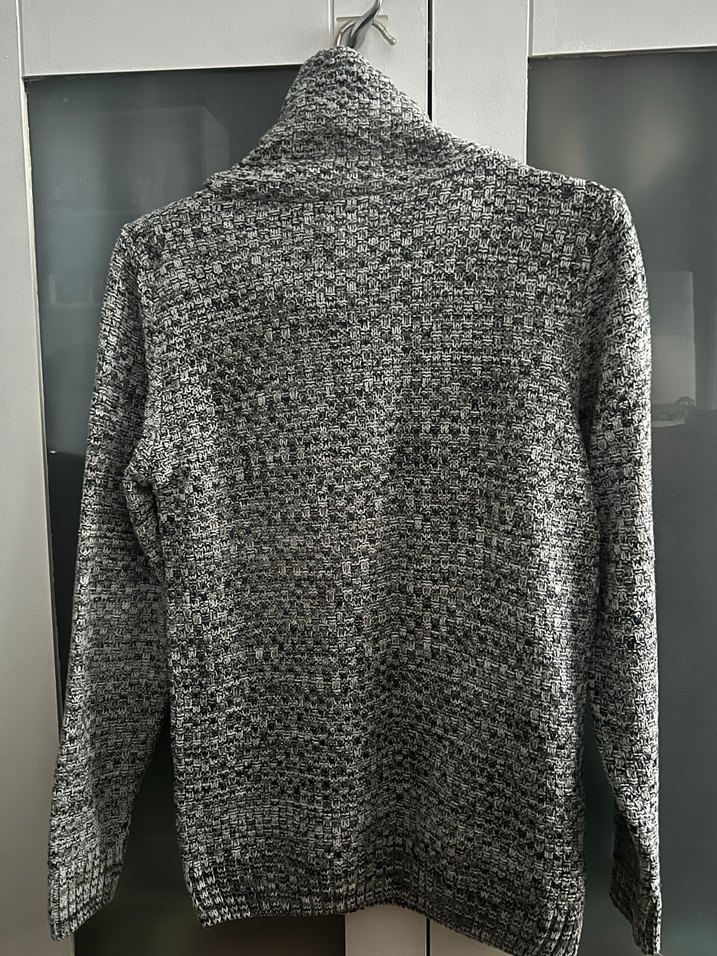 Gri Yüksek Yakalı Örgü Erkek Kazak - Görsel 2