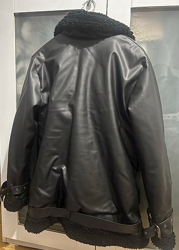 Siyah Kürklü Deri Mont - Görsel 3