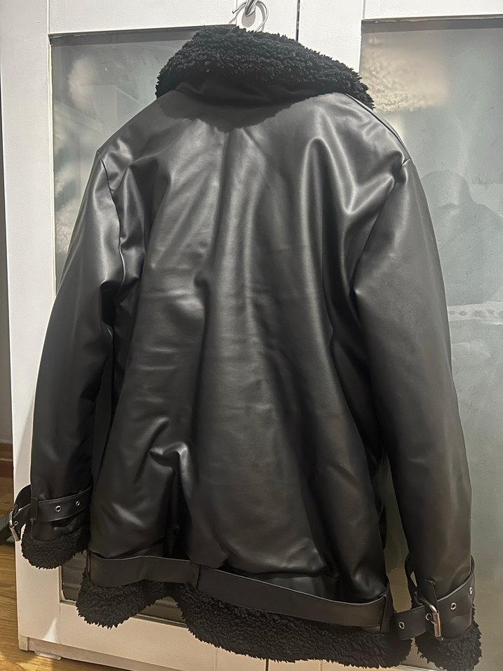Siyah Kürklü Deri Mont - Görsel 3