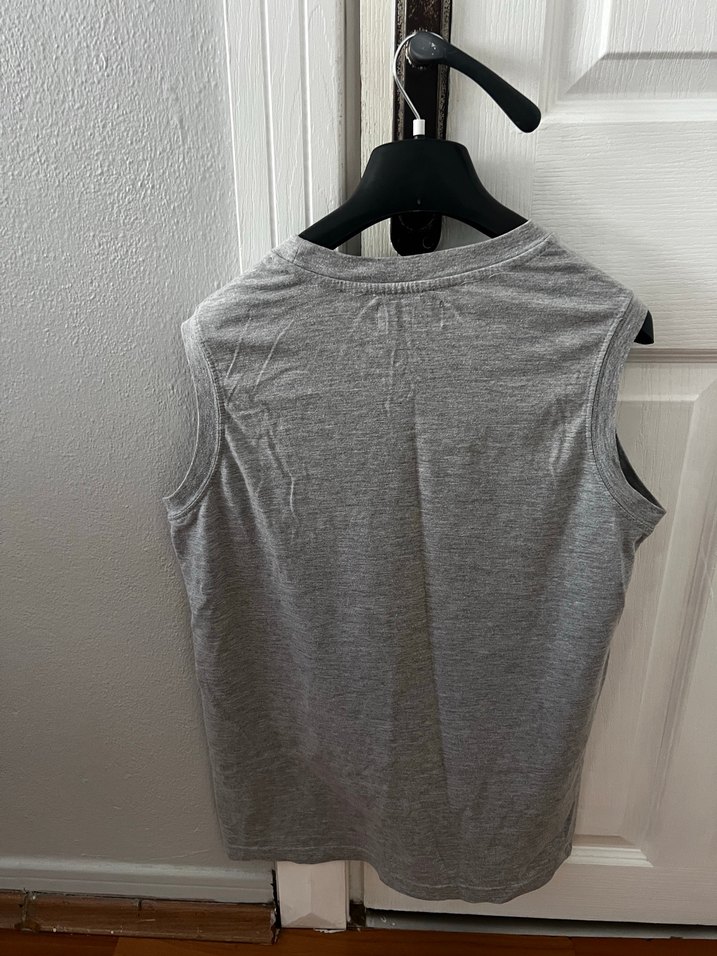 Gri Erkek Çocuk Kolsuz Baskılı Tişört - Görsel 2