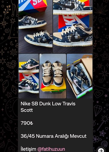 Nike SB Dunk Low Travis Scott Erkek Spor Ayakkabı