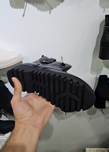 Siyah Deri Platform Topuklu Goth Bot - Görsel 2