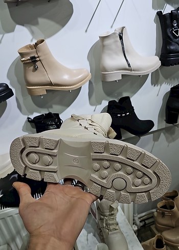 Bej Bağcıklı Platform Topuklu Street Stil Kadın Bot - Görsel 2