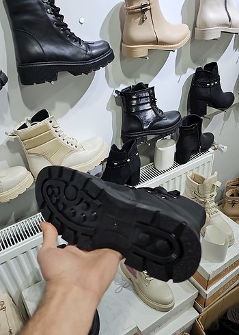 Siyah Kamuflaj Platform Topuklu Kadın Bot - Görsel 3