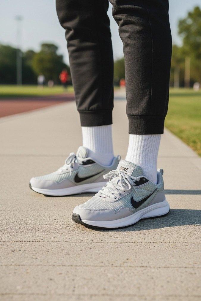 Nike Gri Bağcıklı Erkek Spor Ayakkabı - Görsel 3