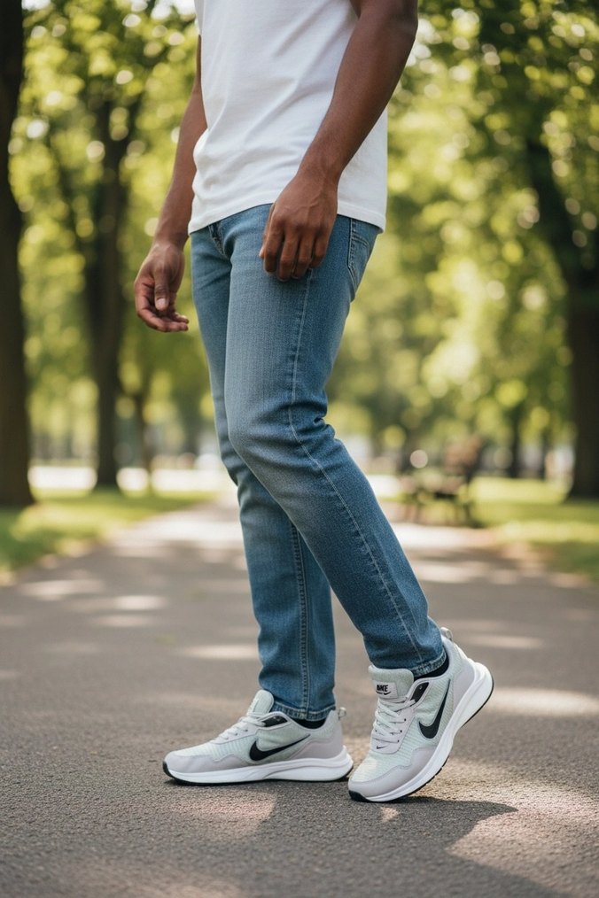 Nike Gri Bağcıklı Erkek Spor Ayakkabı - Görsel 2