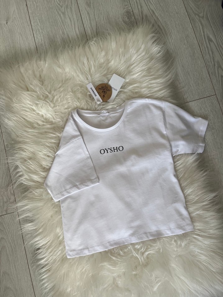 Beyaz OYSHO Baskılı Kısa Kollu Tişört L - Görsel 3