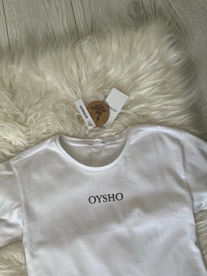 Beyaz OYSHO Baskılı Kısa Kollu Tişört L - Görsel 2