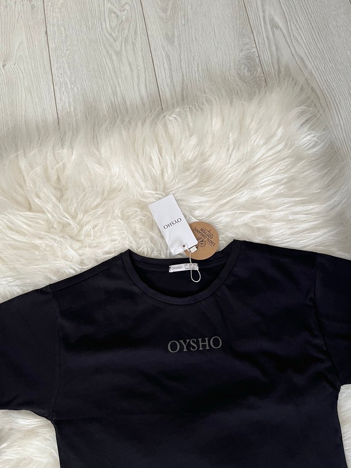 Oysho Siyah Kısa Kollu Oversize Tişört S - Görsel 2