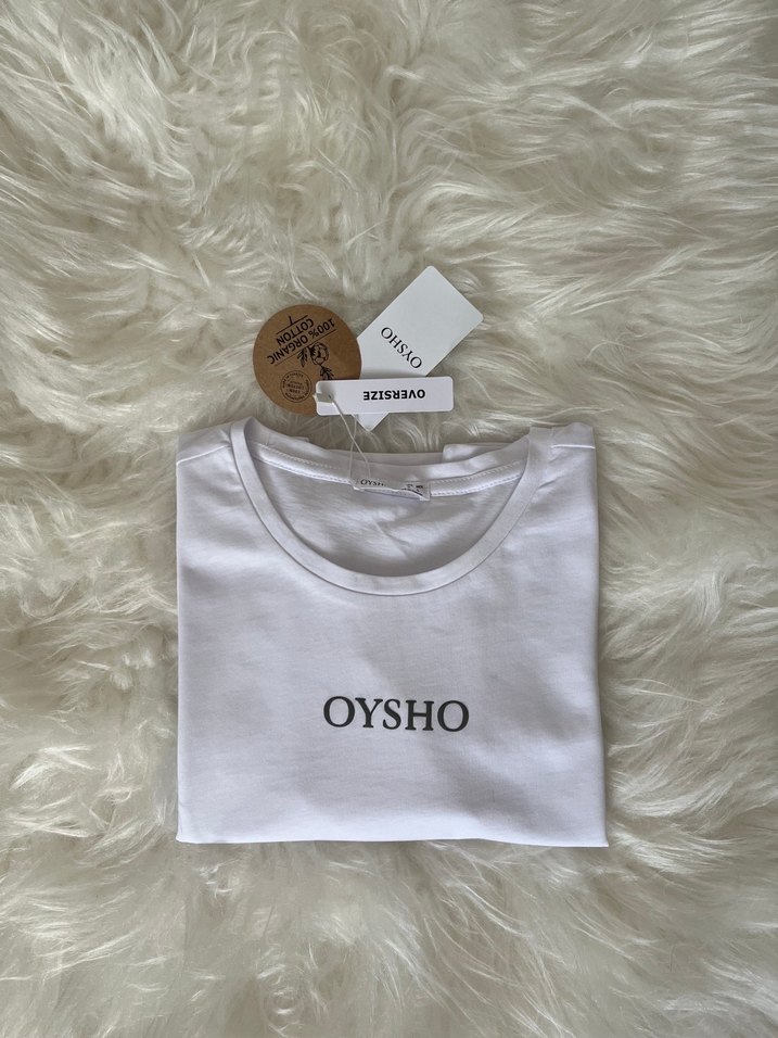 Oysho Beyaz Kısa Kollu Crop Tişört XL - Görsel 4