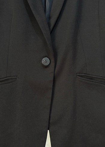 40 Beden Siyah Düğmeli Kadın Blazer Ceket