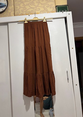 Diğer Kadın Kahverengi Uzun Bohem pamuklu Etek