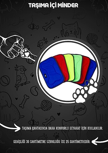 Kedinizin konforu taşıma çanta minderi