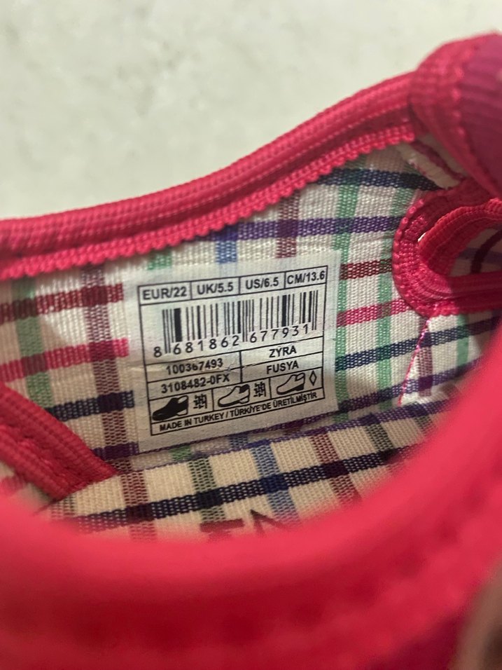 Kız Çocuk Parlak Pembe Cırt Cırtlı Spor Ayakkabı - Görsel 2