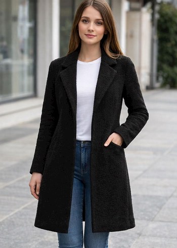 Siyah Kürk Detaylı Kadın Kışlık Ceket - Görsel 5