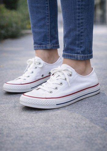 Kadın erkek Beyaz Minimalist Sneakers - Görsel 5