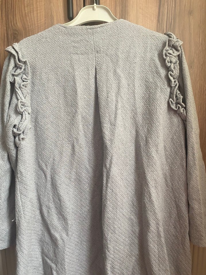 Gri Düğmeli tesettürlü Kadın Hırka tunik - Görsel 4