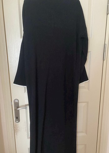 Siyah Uzun Kollu tesettür Kadın Elbise - Görsel 2