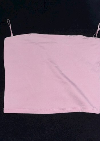 Bershka straplez pembe crop - Görsel 2