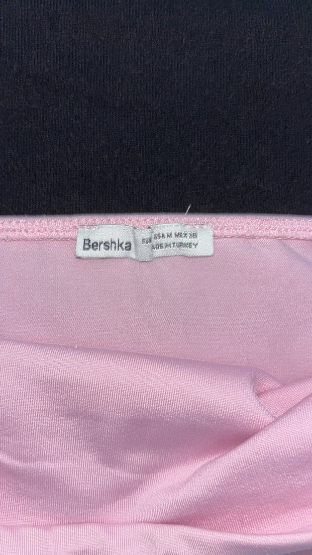 Bershka straplez pembe crop - Görsel 3