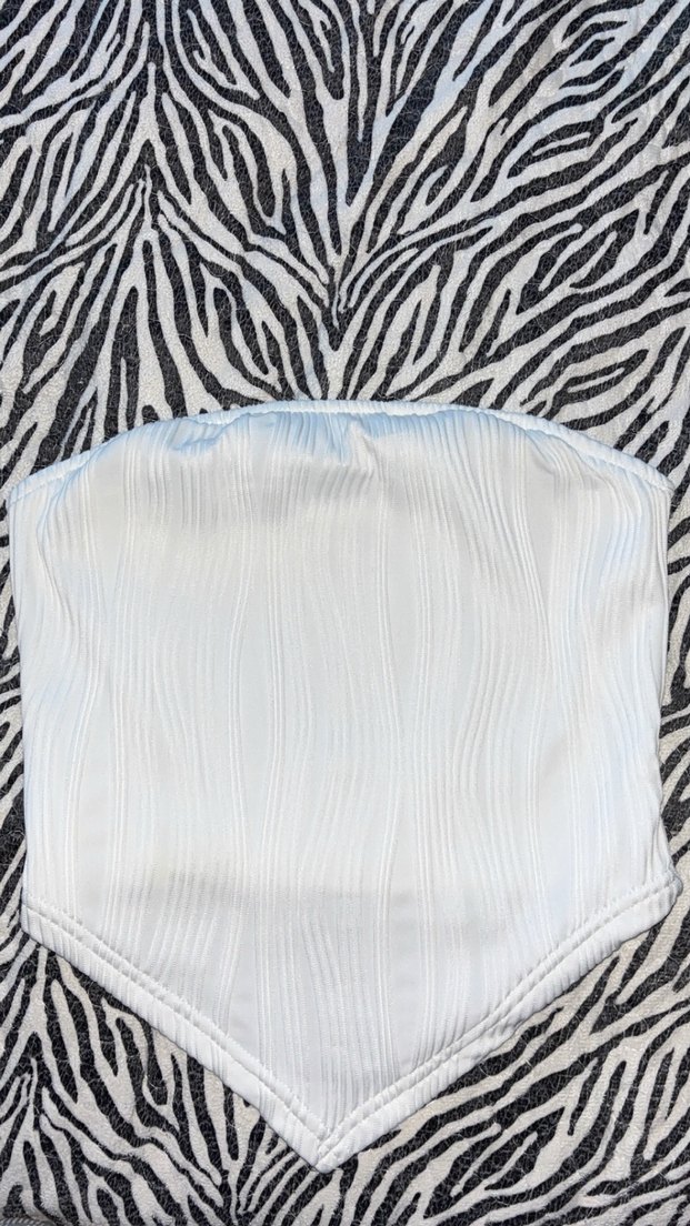 Shein Beyaz Straplez  Bluz - Görsel 2