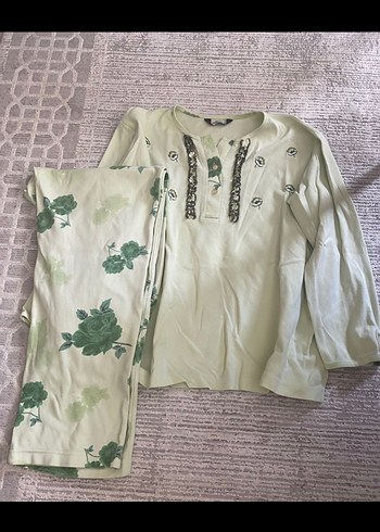Nakışlı Uzun Kollu Bohem Pijama Takımı
