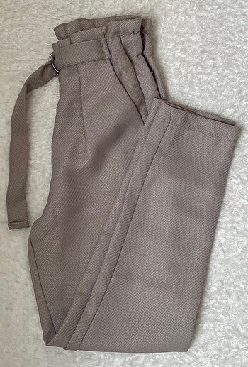 Gri cigarette bağlamalı dokuma pantolon - Görsel 9