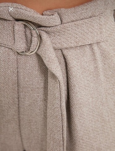 Gri cigarette bağlamalı dokuma pantolon - Görsel 5