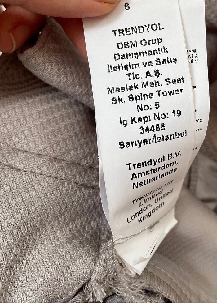 Gri cigarette bağlamalı dokuma pantolon - Görsel 3