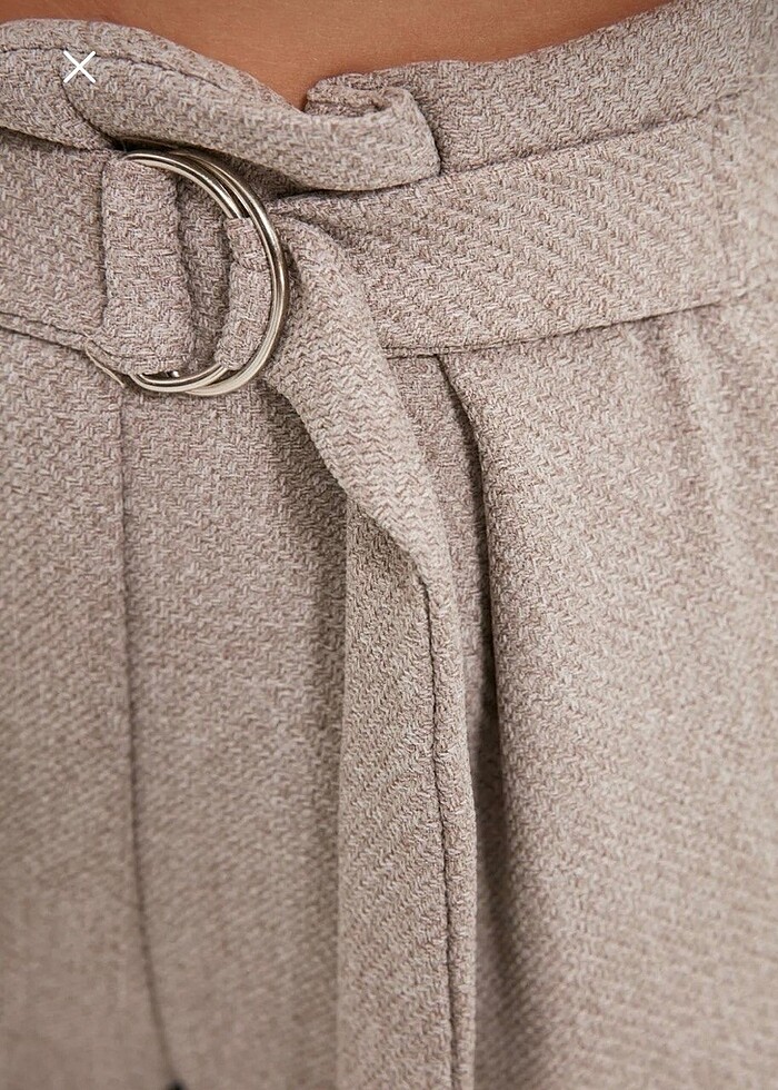 Gri cigarette bağlamalı dokuma pantolon - Görsel 5