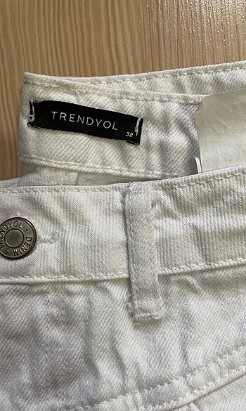 32 Beden Bayan beyaz jeans pantolon