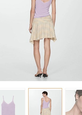 Mor V Yaka Kolsuz Mini Kadın Atlet - Görsel 4