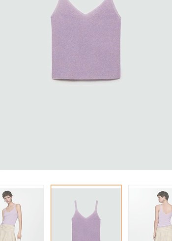 Mor V Yaka Kolsuz Mini Kadın Atlet - Görsel 3