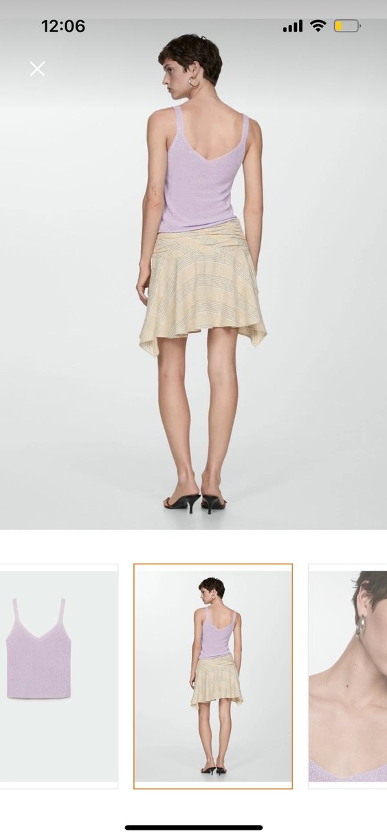 Mor V Yaka Kolsuz Mini Kadın Atlet - Görsel 4