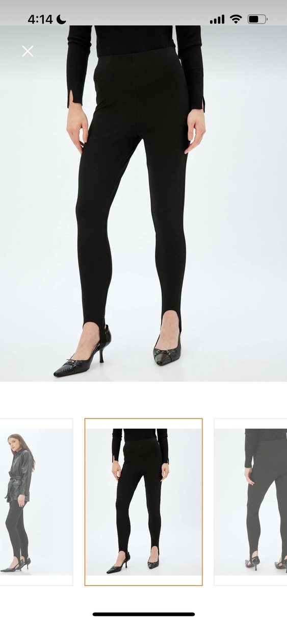 Deri Kemerli Siyah Kadın Tayt - Görsel 3